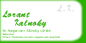 lorant kalnoky business card