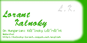 lorant kalnoky business card